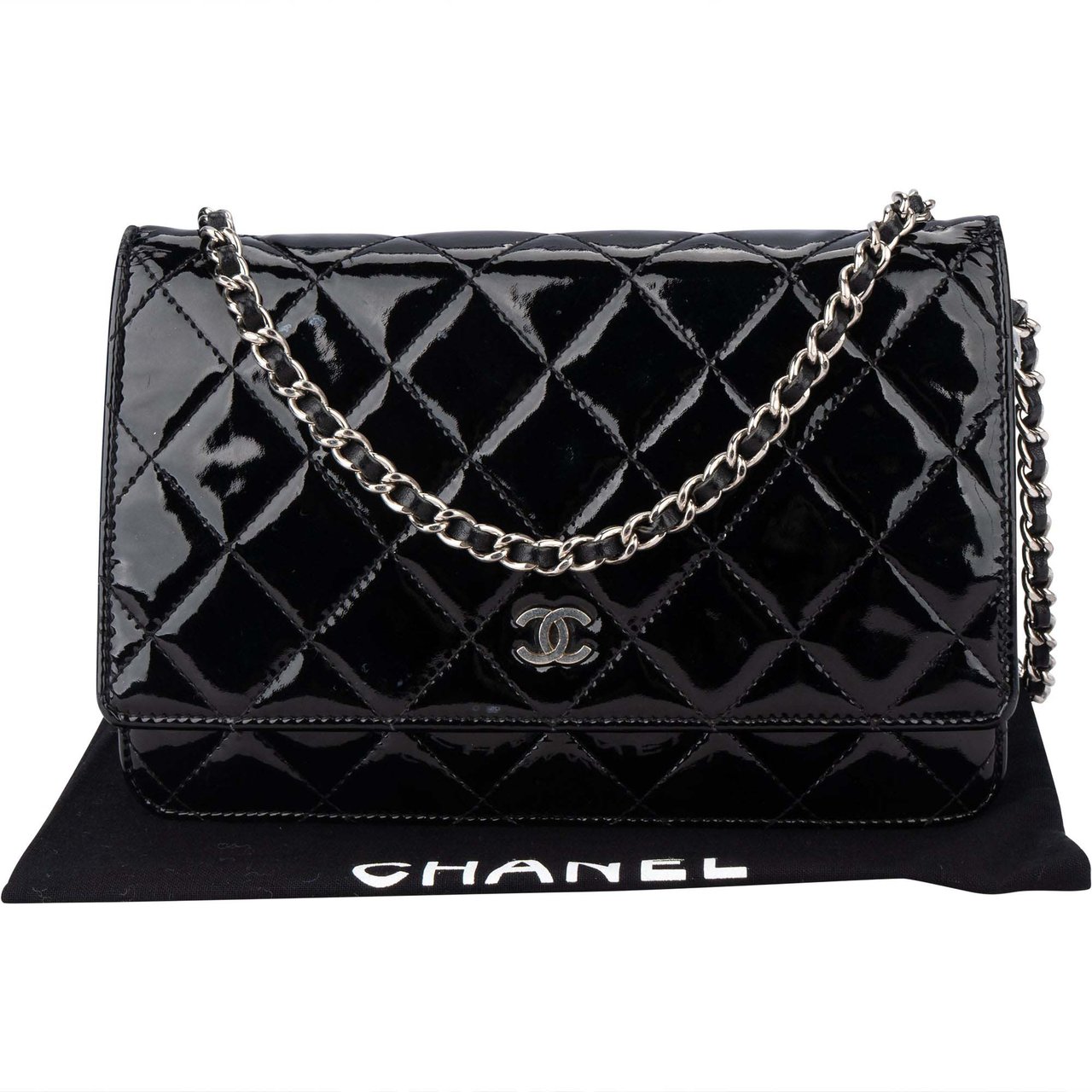 Chanel Chanel Quilted Patent Leather Wallet On Chain Crossbody Bag Divers