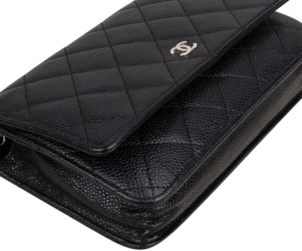 Chanel Chanel Quilted Caviar Leather Wallet On Chain Crossbody Bag Zwart