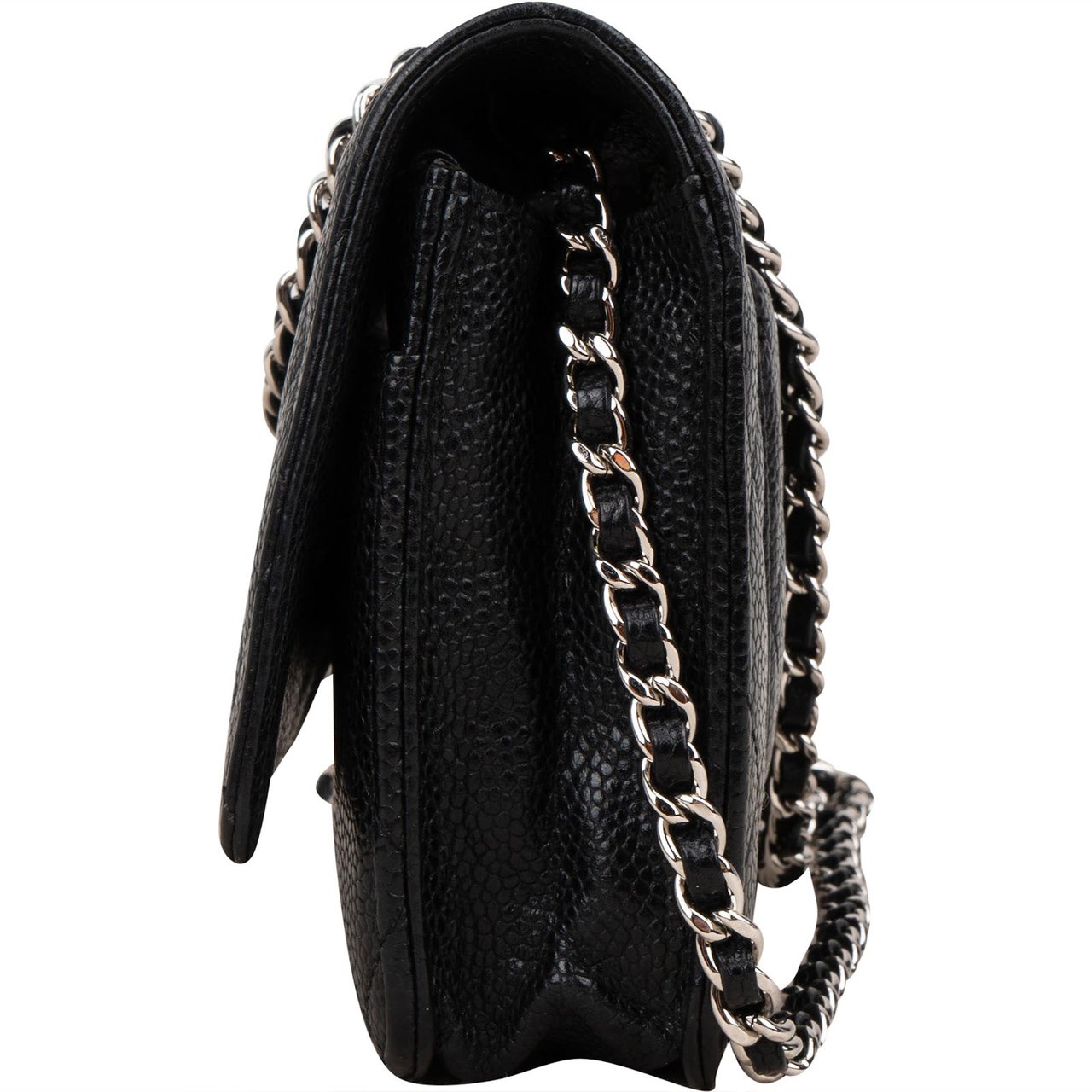 Chanel Chanel Quilted Caviar Leather Wallet On Chain Crossbody Bag Zwart