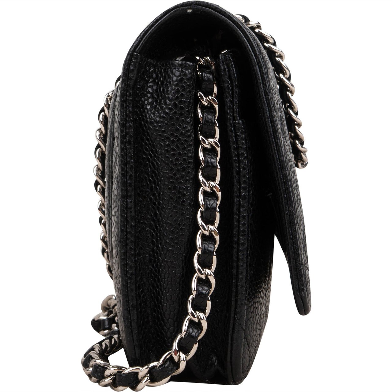 Chanel Chanel Quilted Caviar Leather Wallet On Chain Crossbody Bag Zwart