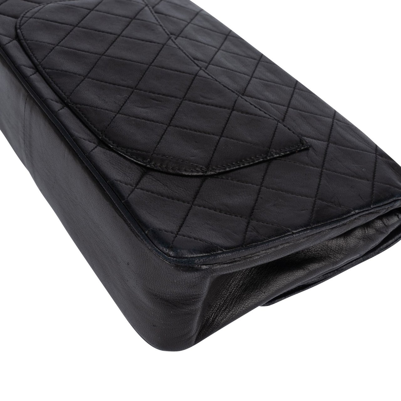 Chanel Chanel Quilted Lambskin 24K Gold Double Flap Crossbody Bag Zwart