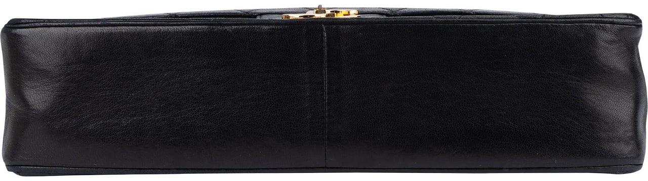 Chanel Chanel Quilted Lambskin 24K Gold Double Flap Crossbody Bag Zwart