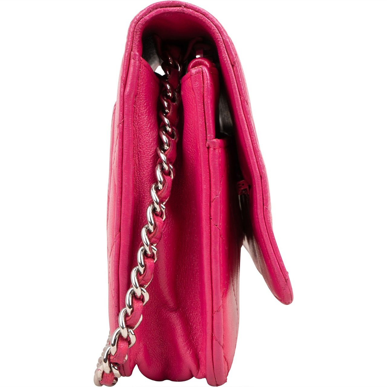 Chanel Chanel Quilted Lambskin Wallet On Chain Crossbody Bag Rood