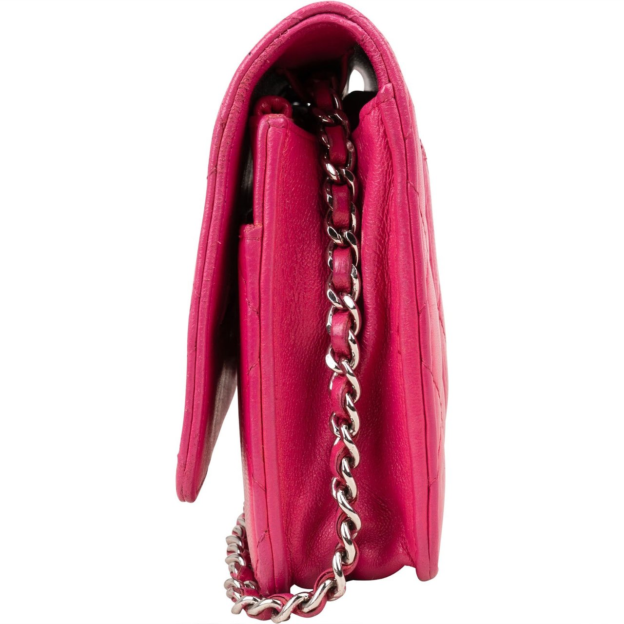 Chanel Chanel Quilted Lambskin Wallet On Chain Crossbody Bag Rood