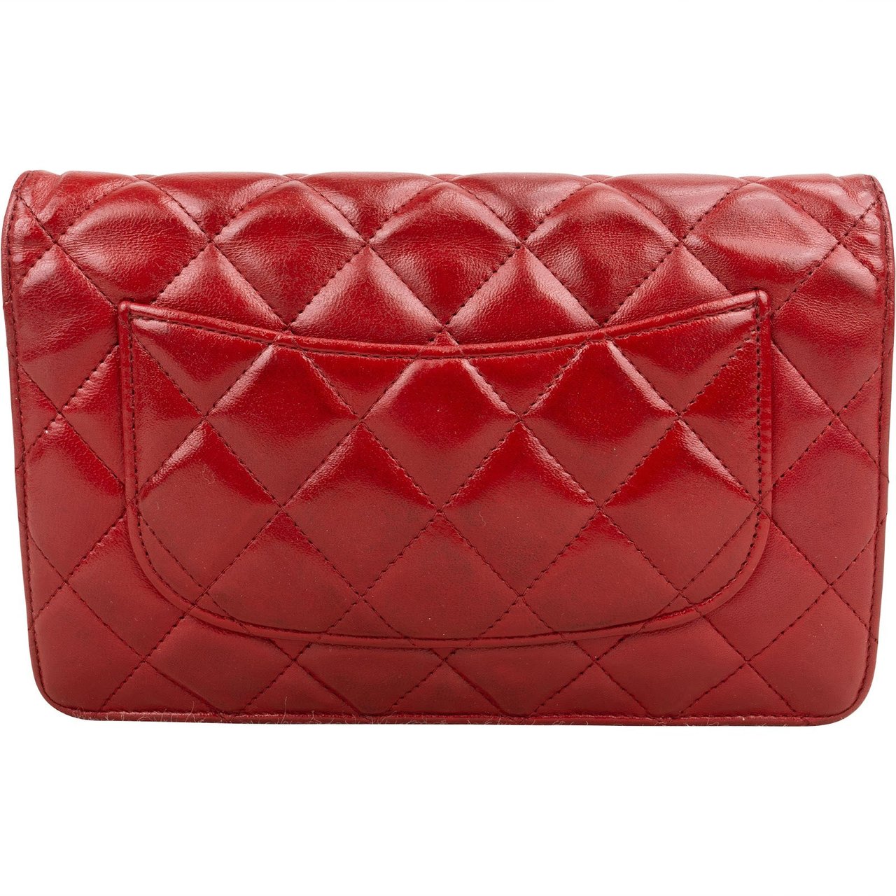 Chanel Chanel Quilted Lambskin Wallet On Chain Crossbody Bag Rood