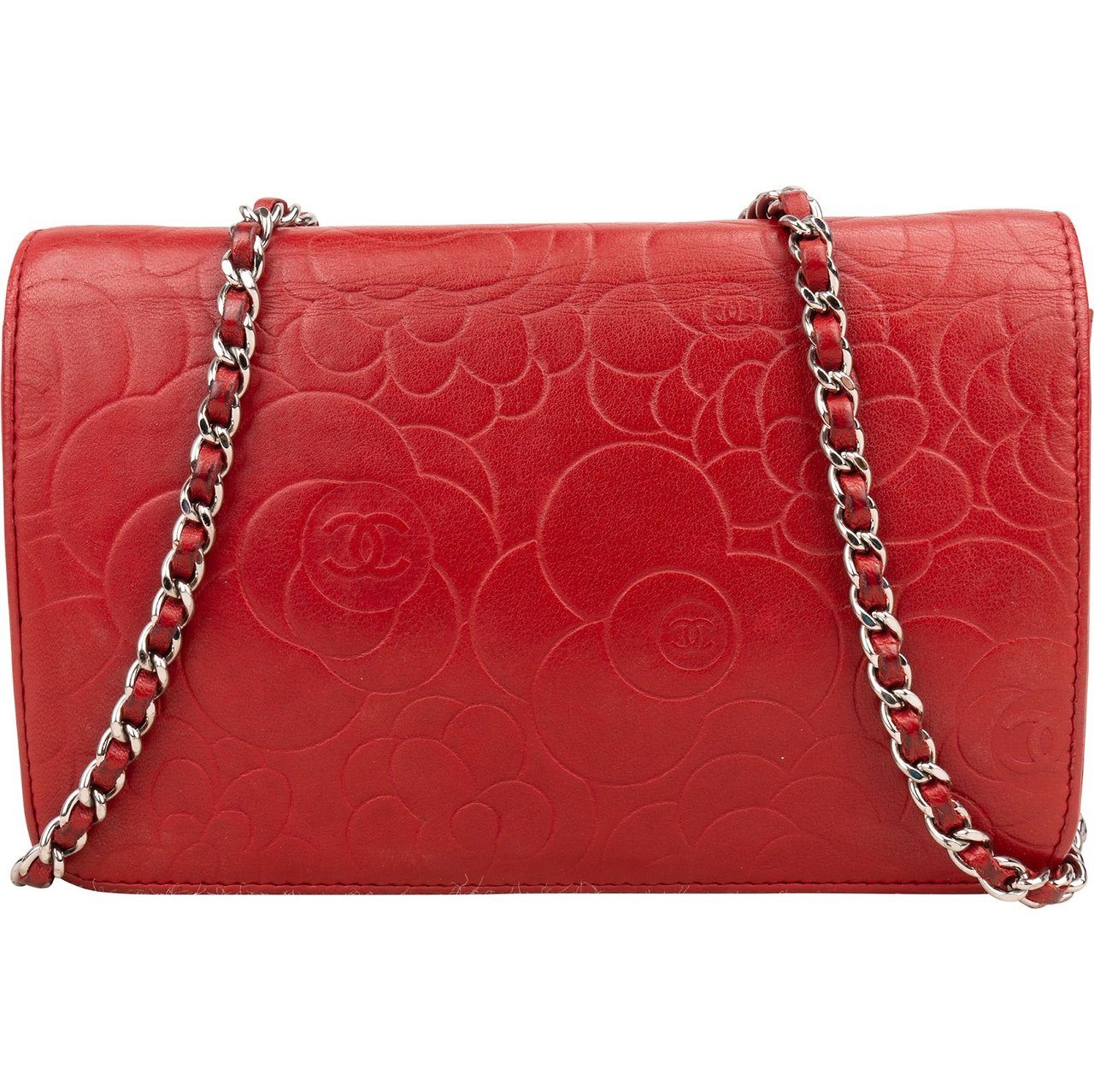 Chanel Leather Camellia Wallet On Chain Crossbody Bag Divers