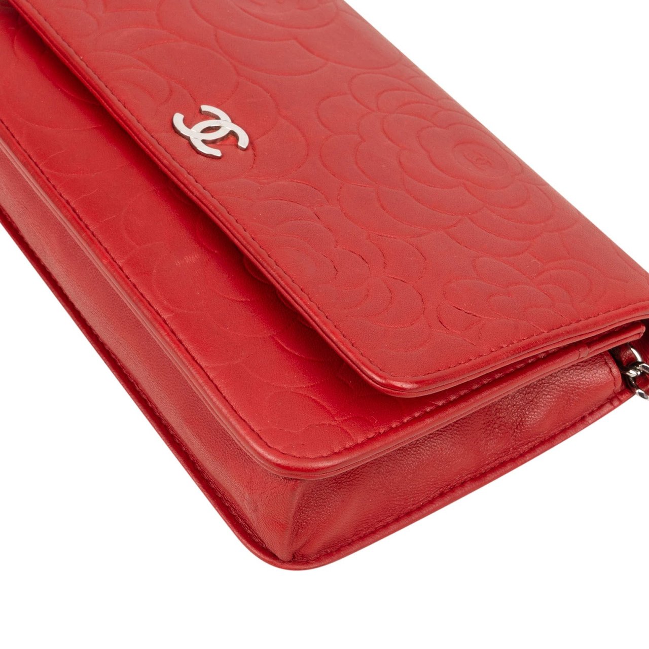 Chanel Chanel Leather Camellia Wallet On Chain Crossbody Bag Rood