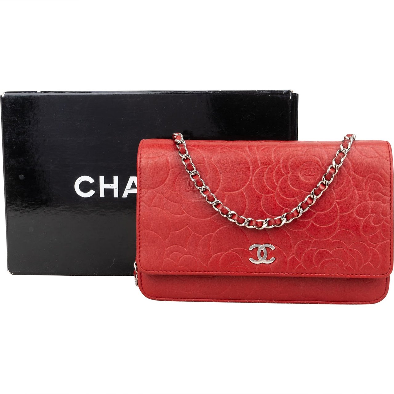Chanel Chanel Leather Camellia Wallet On Chain Crossbody Bag Rood