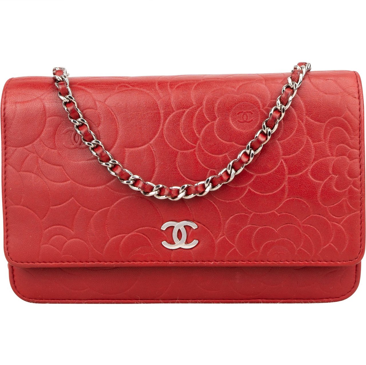 Chanel Chanel Leather Camellia Wallet On Chain Crossbody Bag Rood