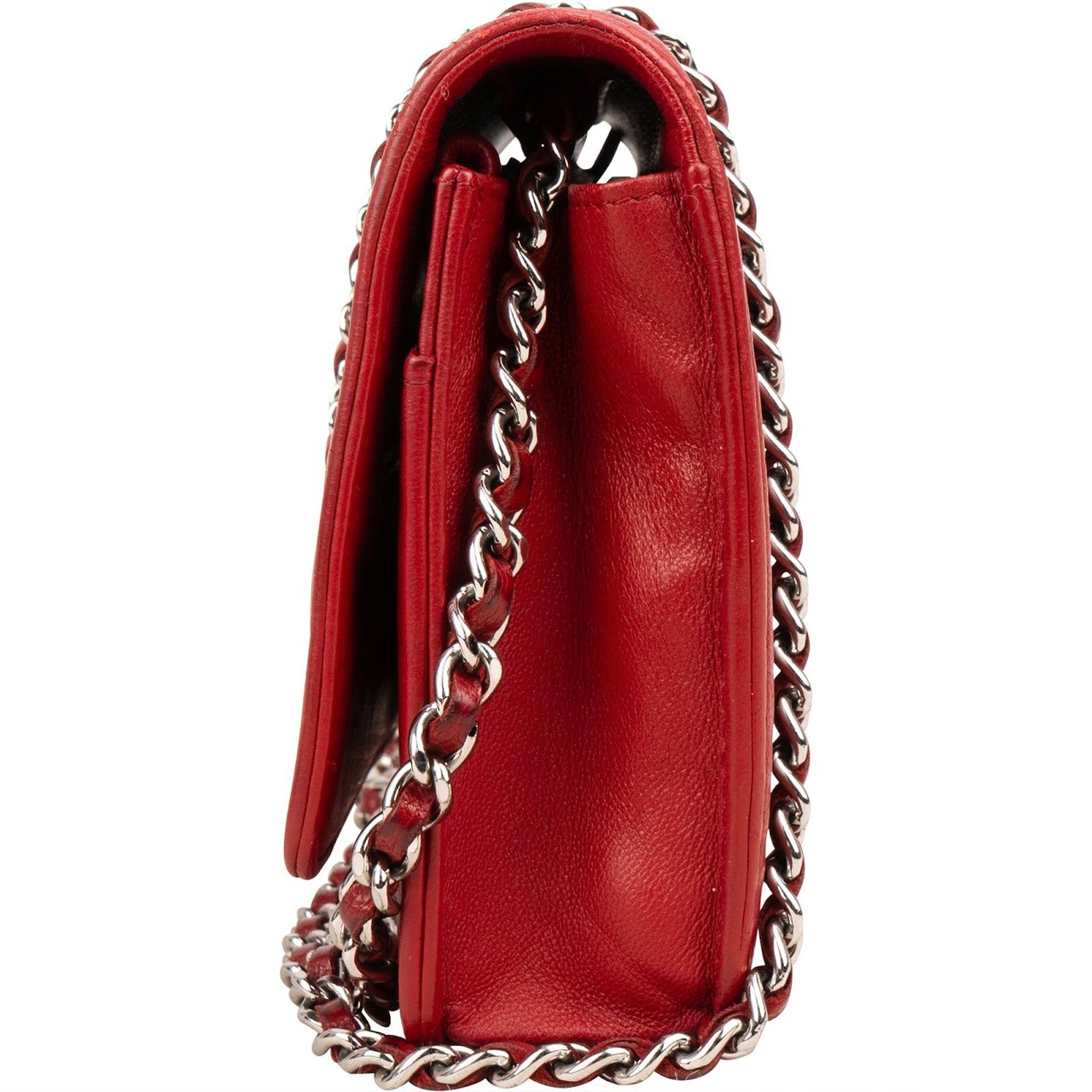 Chanel Chanel Leather Camellia Wallet On Chain Crossbody Bag Rood