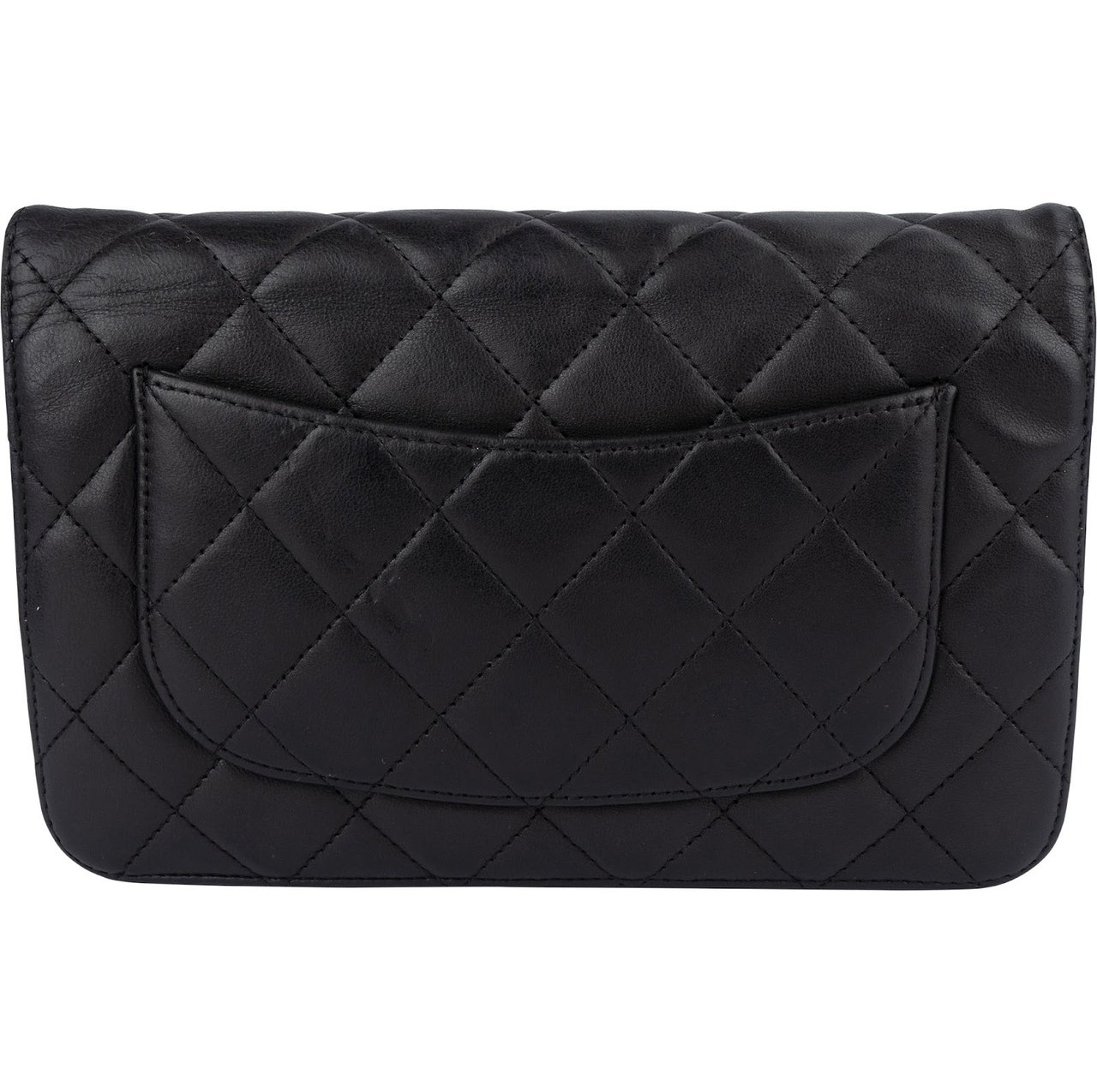 Chanel Chanel Quilted Lambskin Wallet On Chain Crossbody Bag Zwart