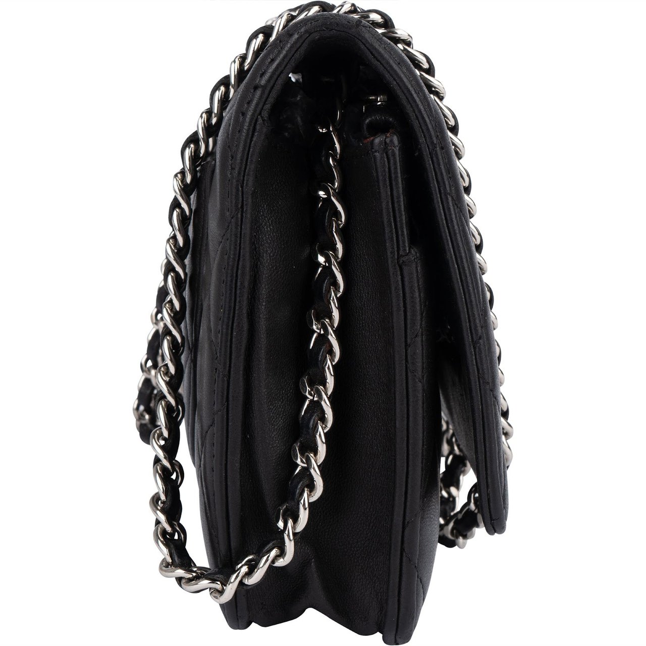 Chanel Chanel Quilted Lambskin Wallet On Chain Crossbody Bag Zwart