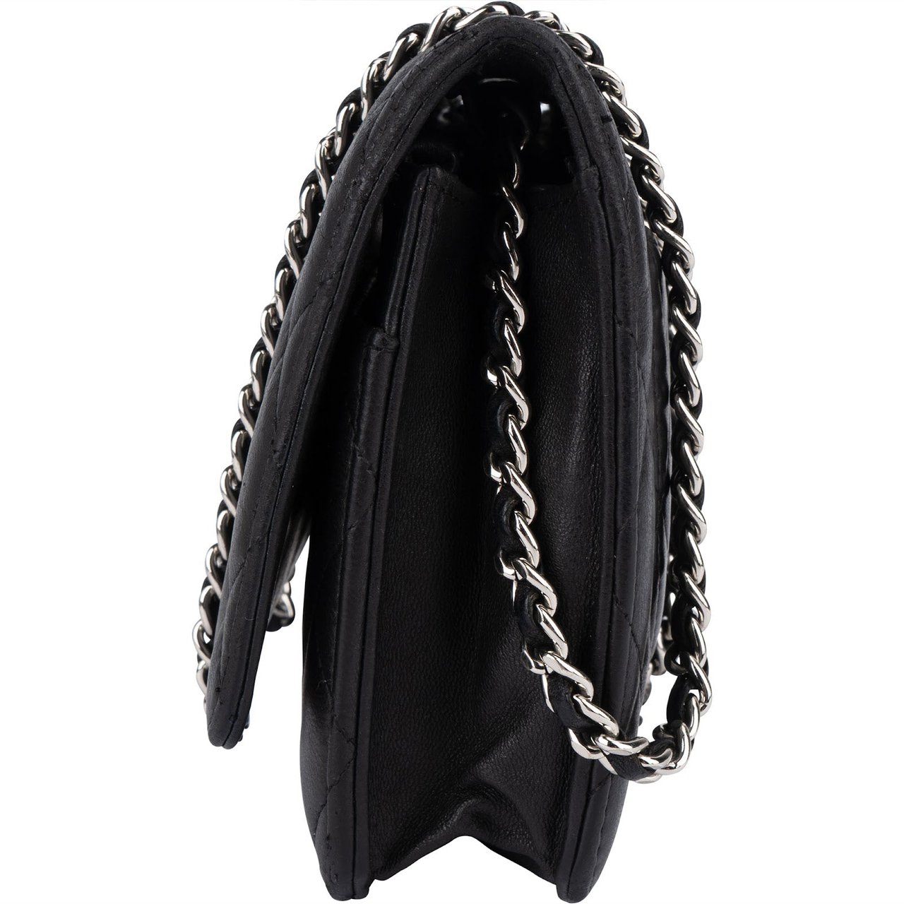 Chanel Chanel Quilted Lambskin Wallet On Chain Crossbody Bag Zwart