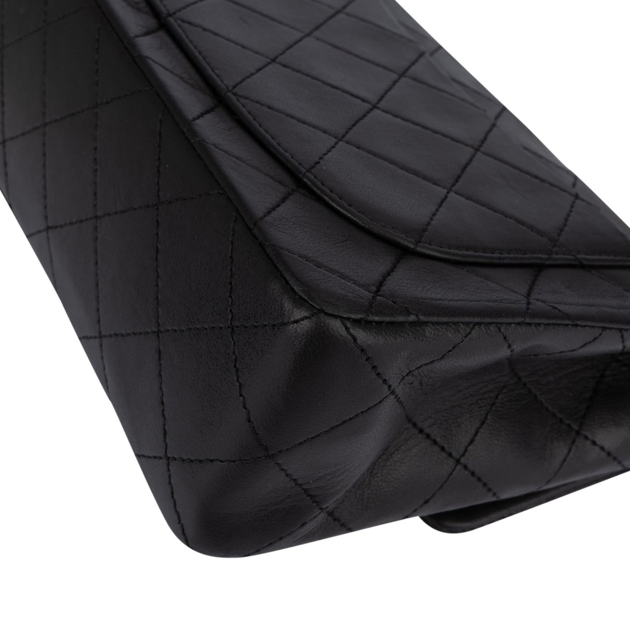 Chanel Chanel Quilted Lambskin 24K Gold Small Single Flap Crossbody Bag Zwart