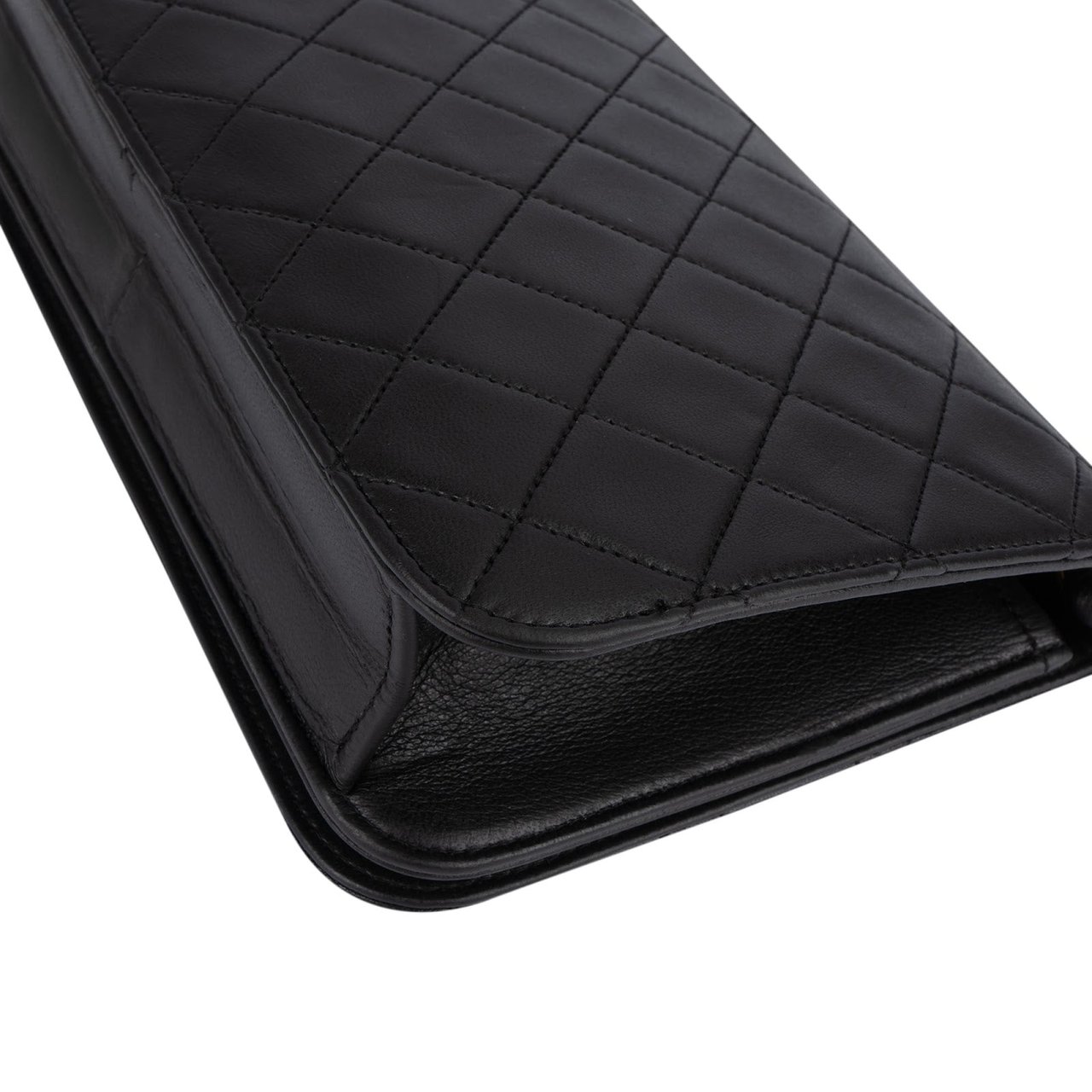 Chanel Quilted Lambskin CC Single Flap Shoulder Bag Zwart