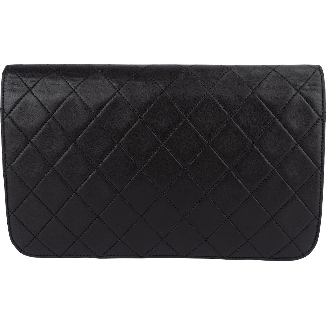 Chanel Quilted Lambskin CC Single Flap Shoulder Bag Zwart