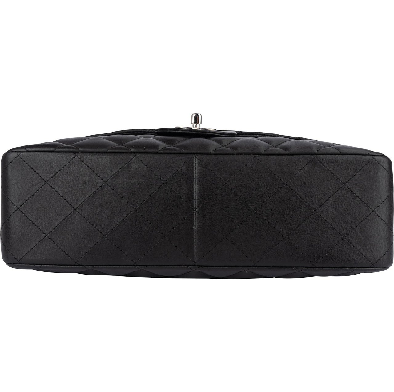 Chanel Chanel Quilted Lambskin Jumbo Single Flap Crossbody Bag Zwart