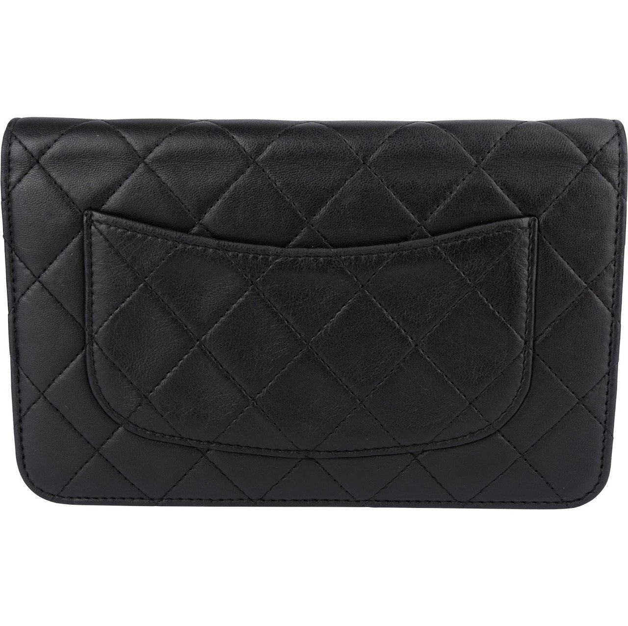 Chanel Quilted Lambskin Wallet On Chain Crossbody Bag Zwart