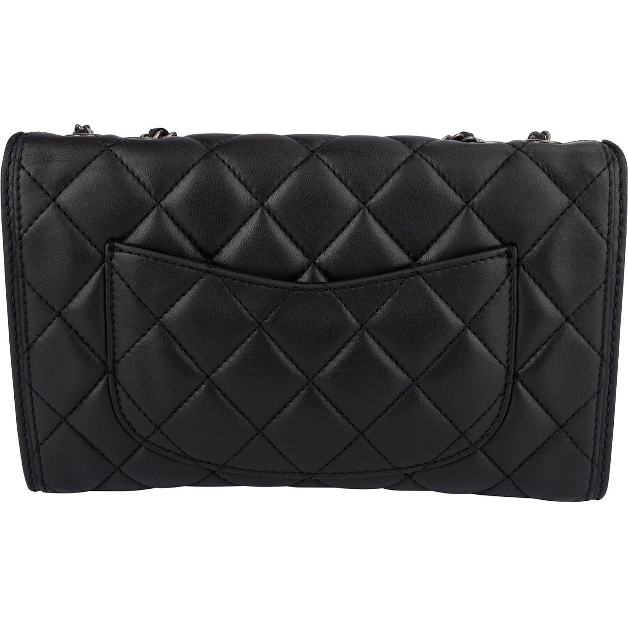 Chanel Chanel Quilted Lambskin Single Flap Crossbody Bag Zwart