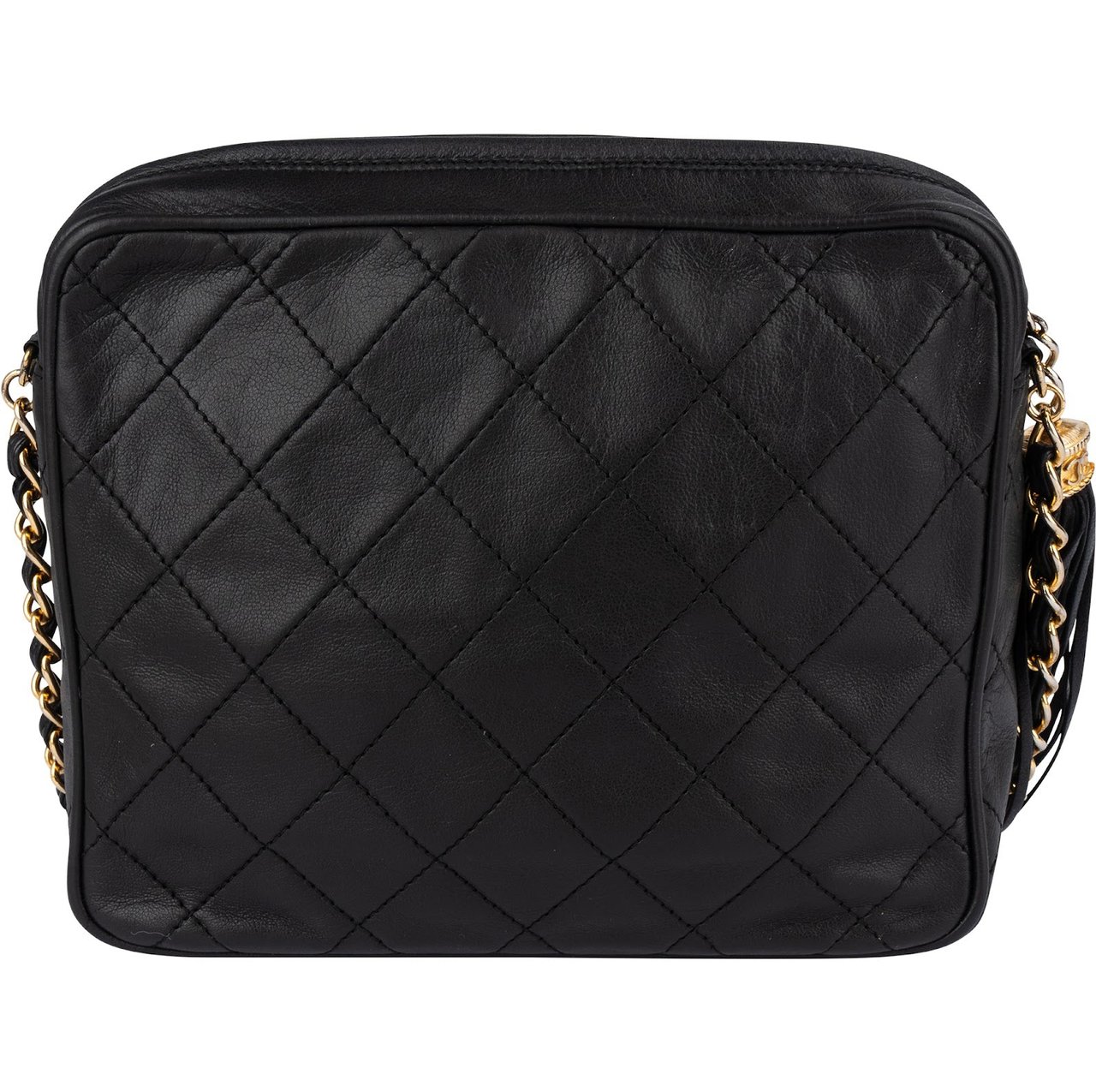 Chanel Chanel Quilted Lambskin CC Camera Crossbody Bag Zwart