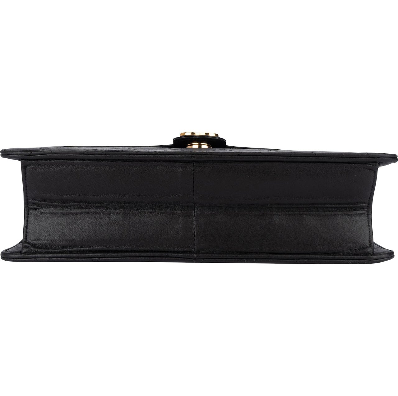 Chanel Chanel Quilted Lambskin 24K Gold Single Flap Shoulder Bag Zwart