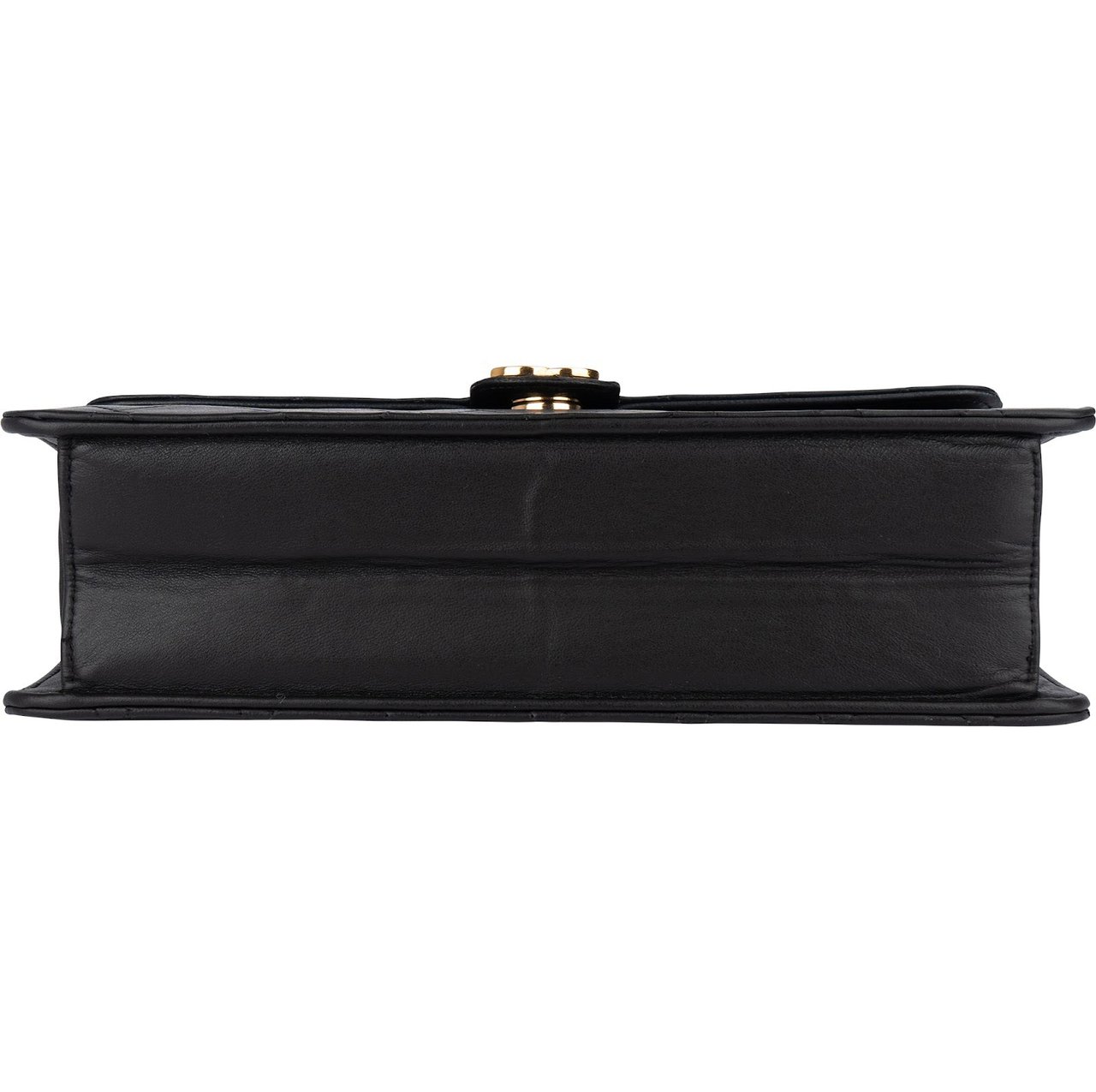 Chanel Chanel Quilted Lambskin 24K Gold Single Flap Shoulder Bag Zwart