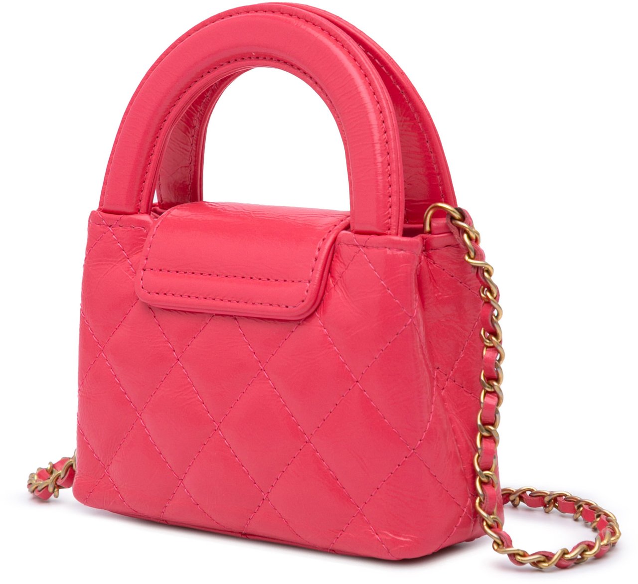 Chanel Mini Nano Aged Calfskin Kelly Shopper Bag Roze