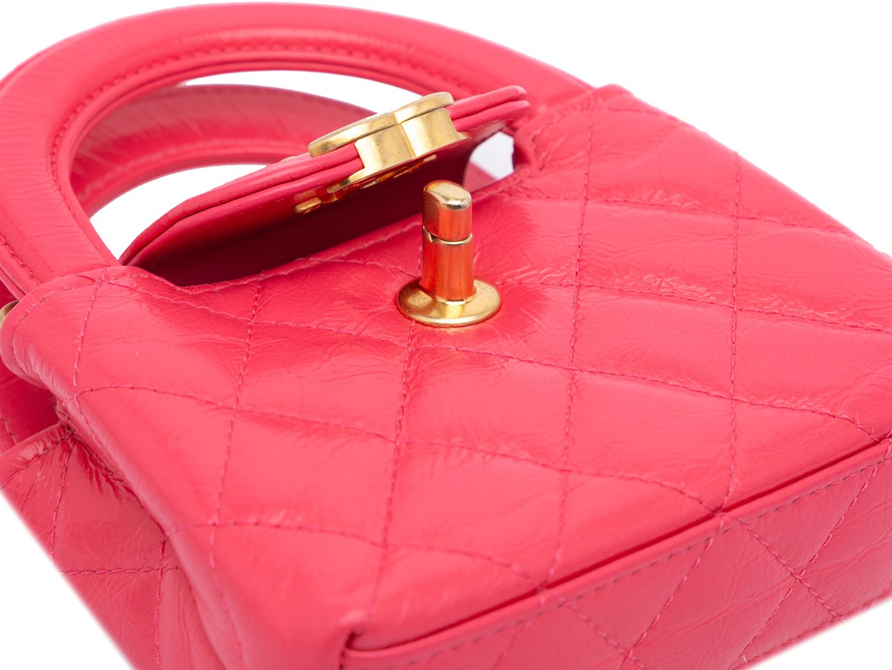 Chanel Mini Nano Aged Calfskin Kelly Shopper Bag Roze