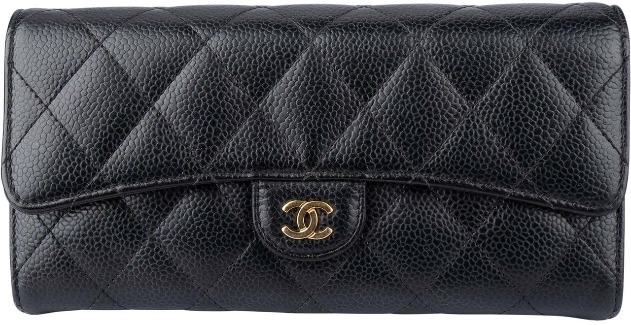 Chanel Chanel Quilted Caviar Leather Wallet Divers