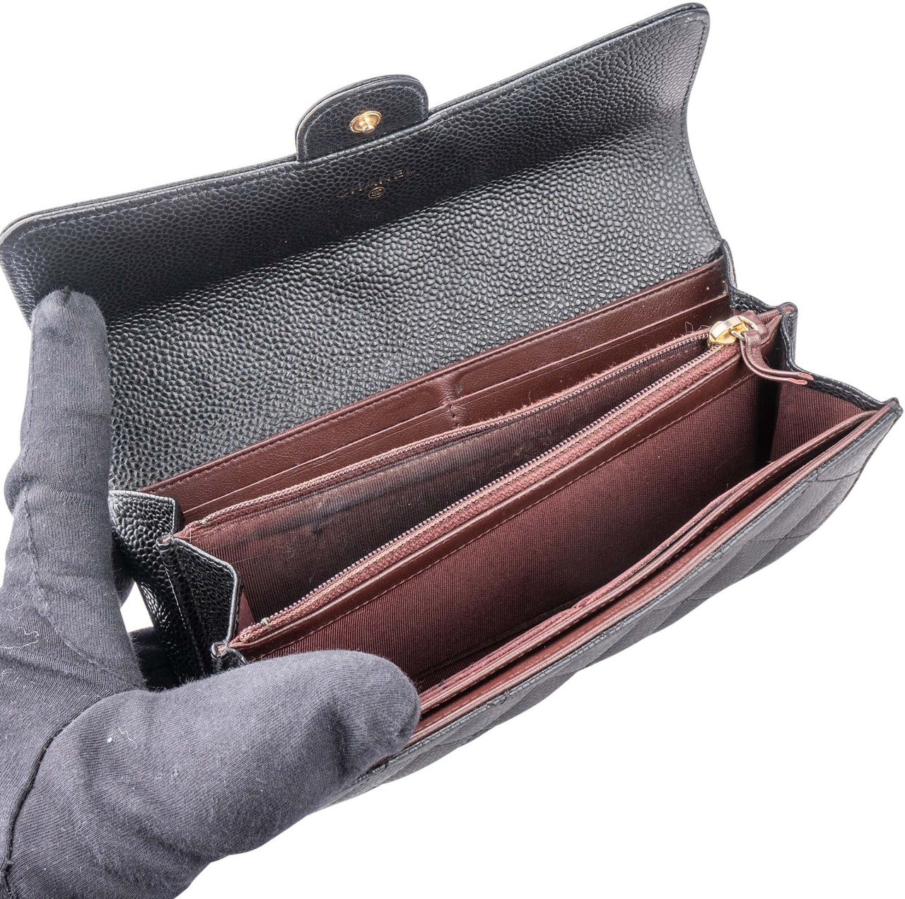 Chanel Chanel Quilted Caviar Leather Wallet Divers