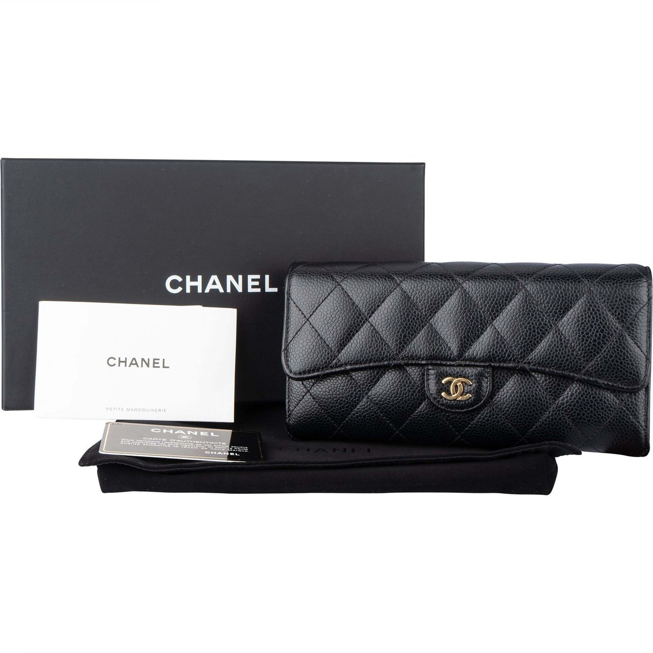Chanel Chanel Quilted Caviar Leather Wallet Divers