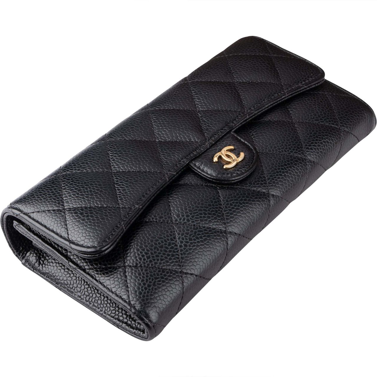 Chanel Chanel Quilted Caviar Leather Wallet Divers