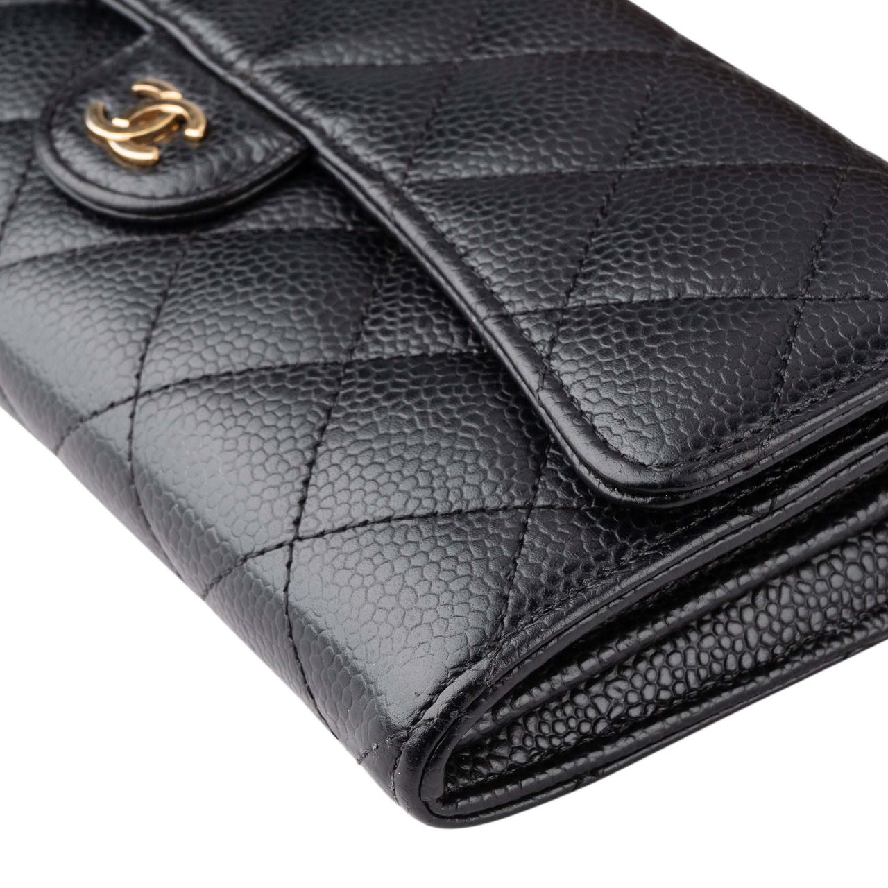 Chanel Chanel Quilted Caviar Leather Wallet Divers