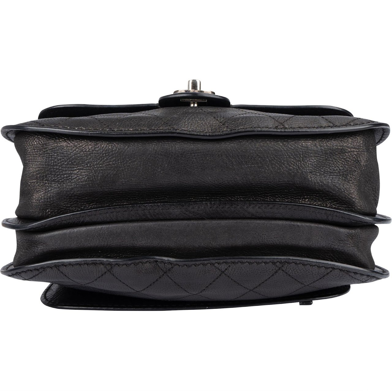 Chanel Chanel Quilted Leather Half Moon Single Flap Crossbody Bag Zwart