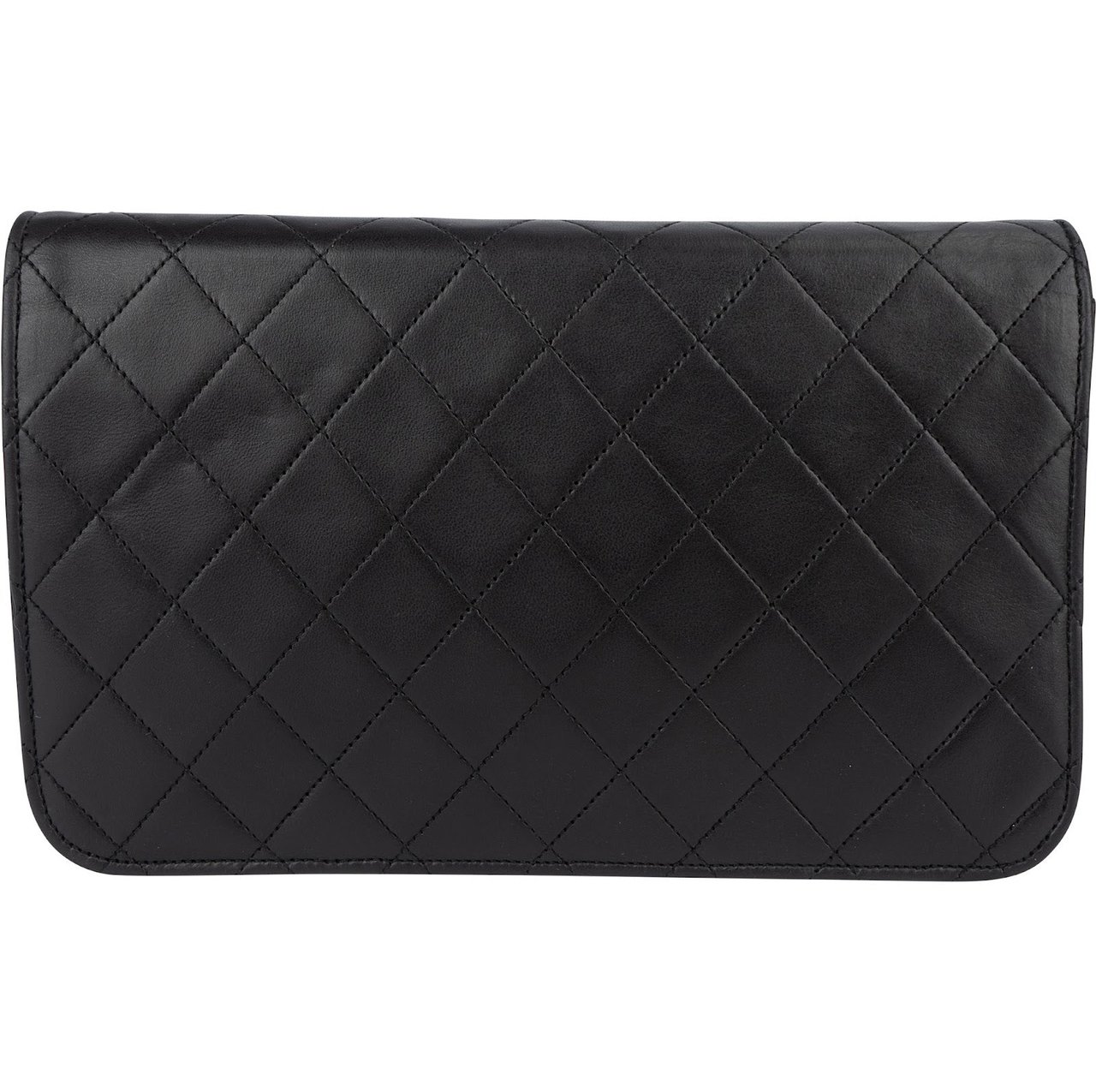 Chanel Chanel Quilted Lambskin 24K Gold Single Flap Shoulder Bag Zwart