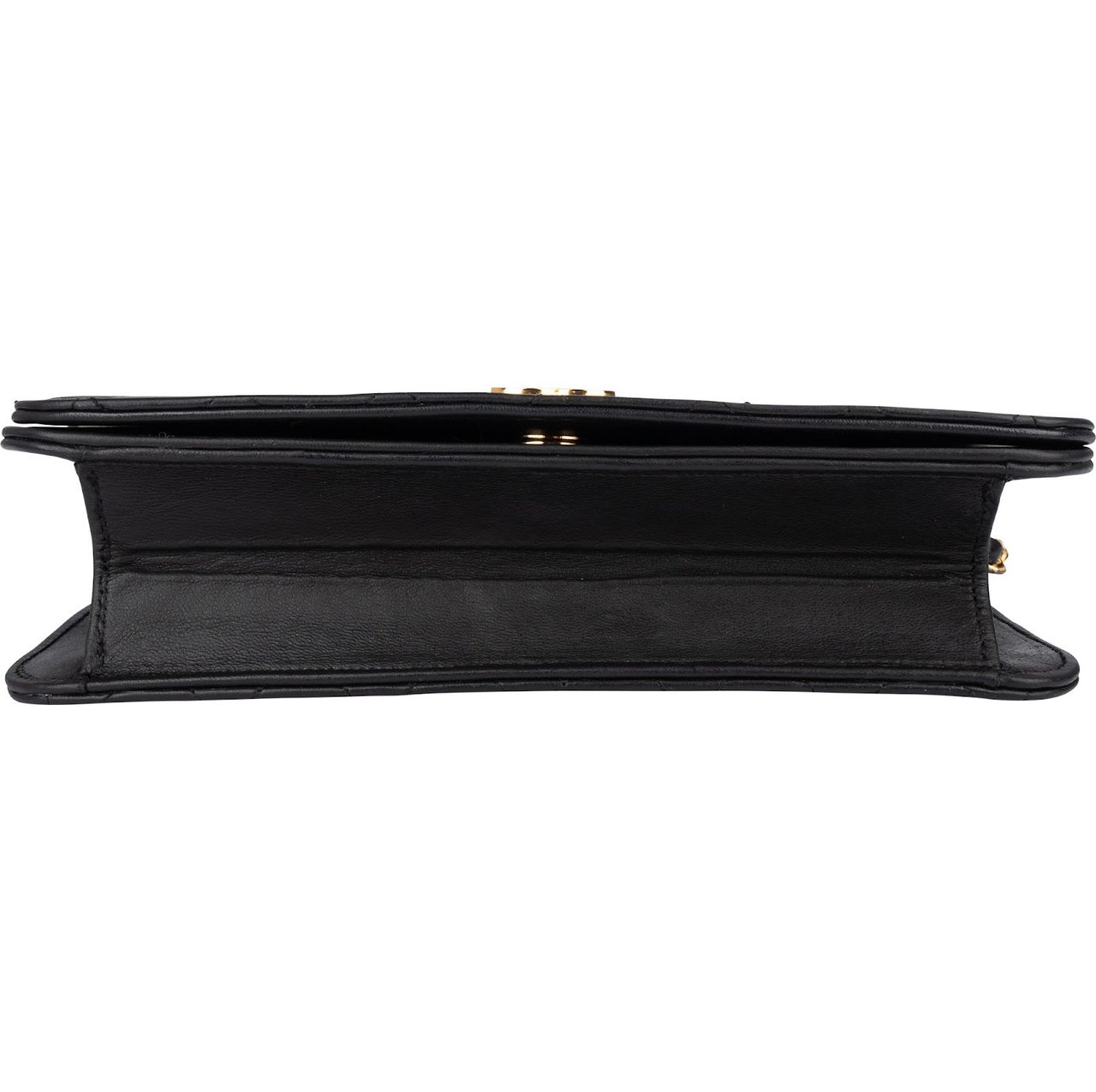 Chanel Chanel Quilted Lambskin 24K Gold Single Flap Shoulder Bag Zwart