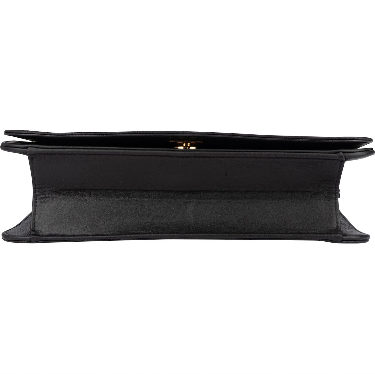 Chanel Chanel Quilted Lambskin 24K Gold Single Flap Crossbody Bag Zwart