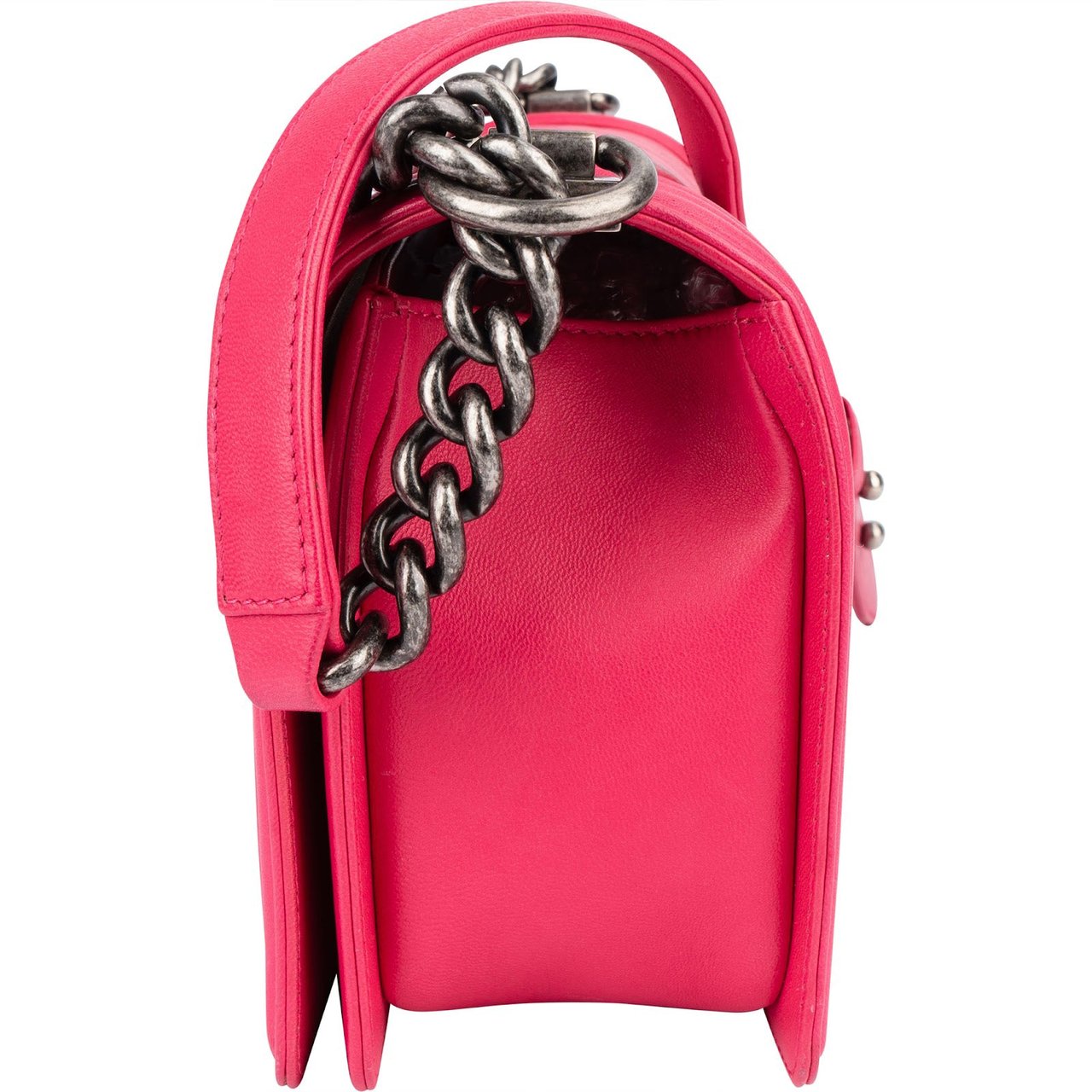 Chanel Quilted Lambskin Single Flap Boy Crossbody Bag Rood