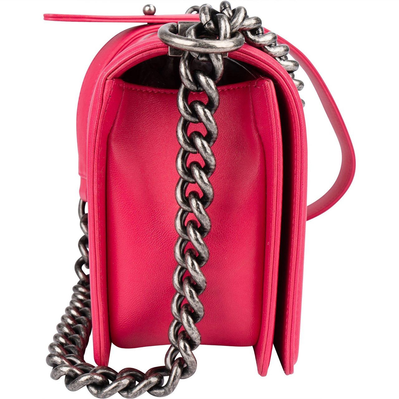 Chanel Quilted Lambskin Single Flap Boy Crossbody Bag Rood