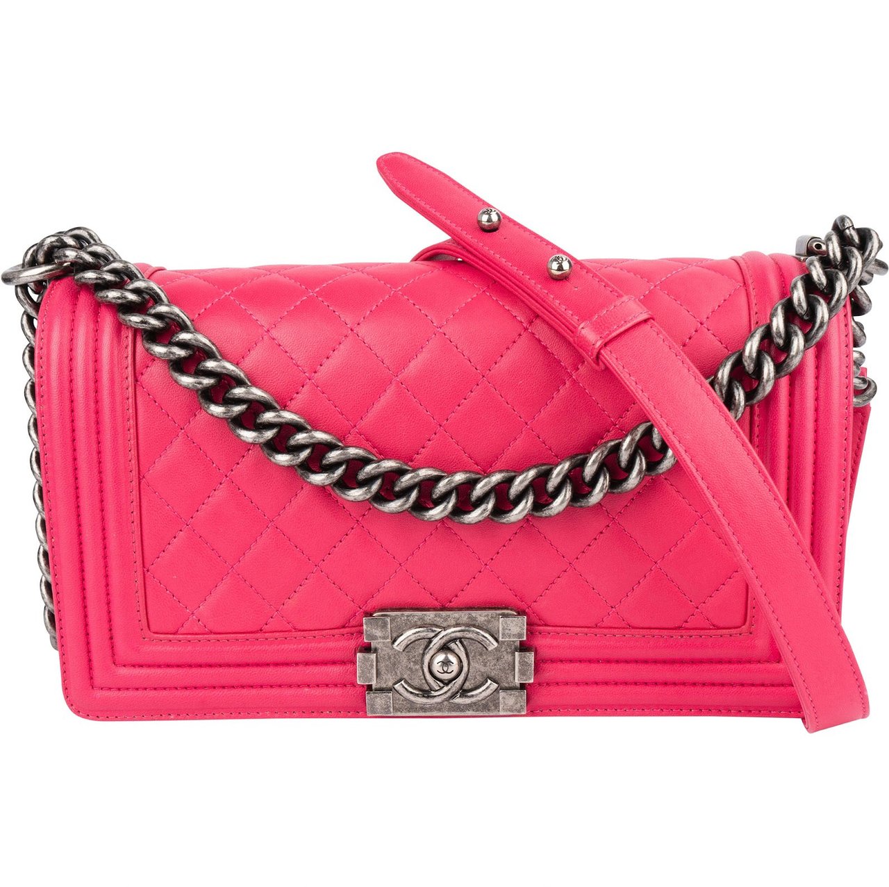 Chanel Quilted Lambskin Single Flap Boy Crossbody Bag Rood