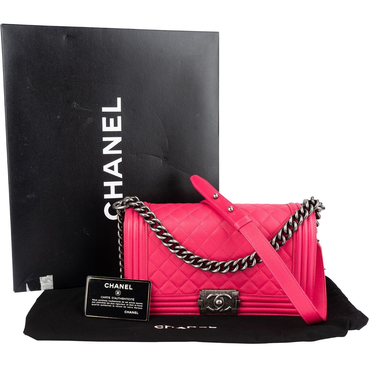Chanel Quilted Lambskin Single Flap Boy Crossbody Bag Rood