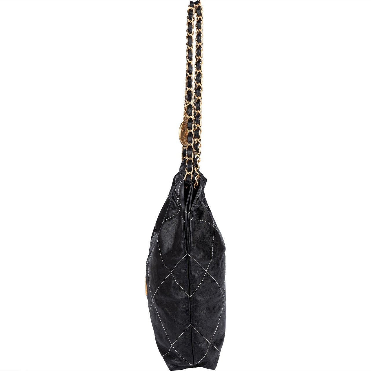 Chanel Chanel 22 Quilted Lambskin Drawstring Shoulder Bag Zwart