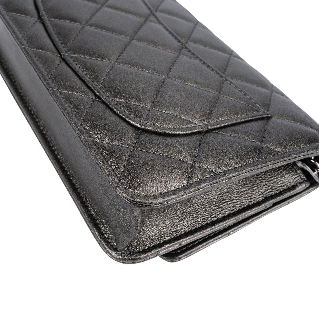 Chanel Quilted Metallic Lambskin Leather Wallet On Chain Crossbody Bag Divers