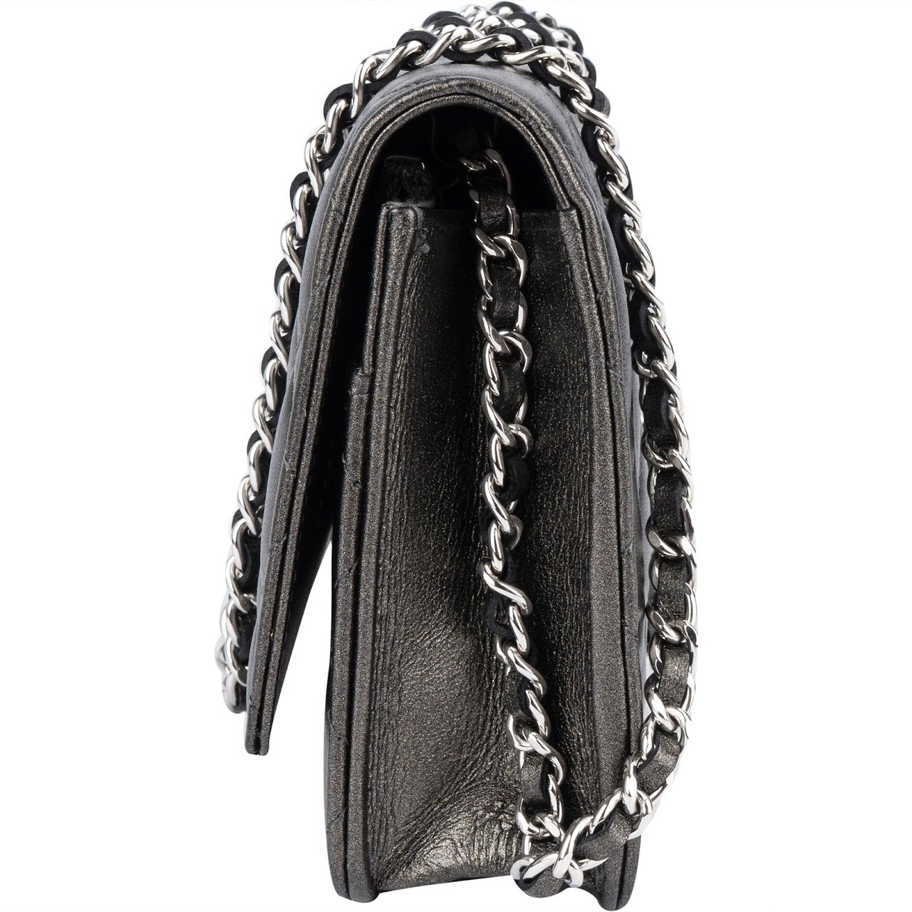 Chanel Quilted Metallic Lambskin Leather Wallet On Chain Crossbody Bag Divers