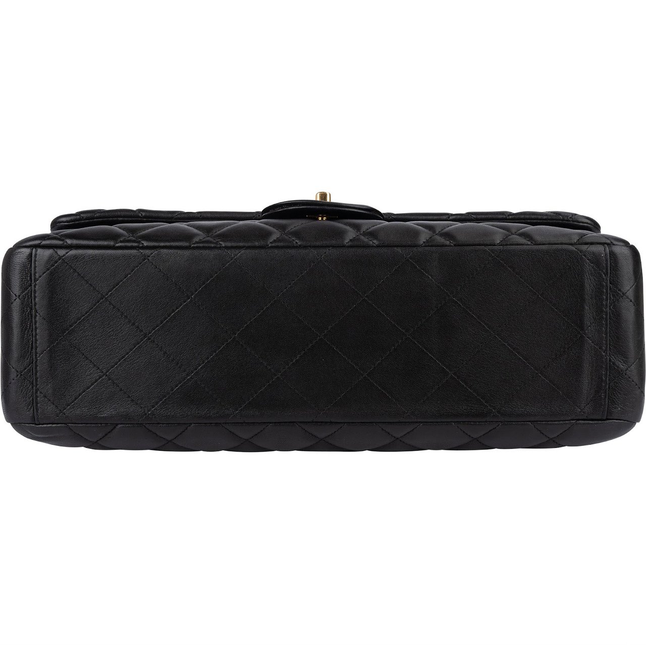 Chanel Chanel Quilted Lambskin Maxi Single Flap Crossbody Bag Zwart