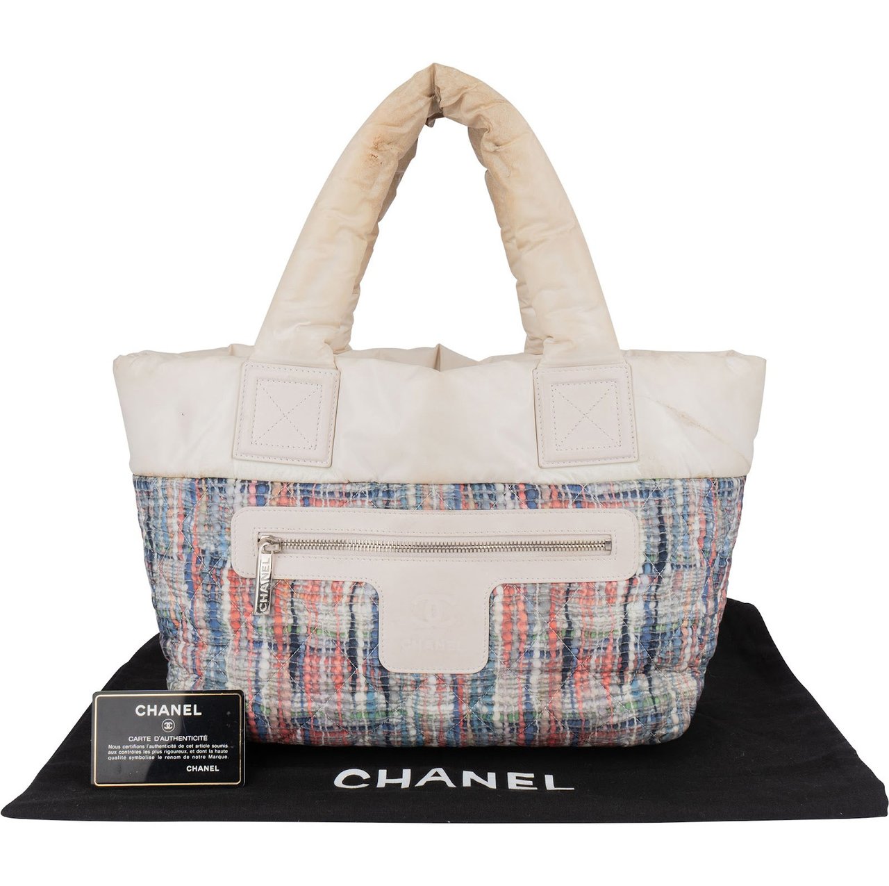 Chanel Nylon Tweed Look Coco Cocoon Tote Handbag Divers
