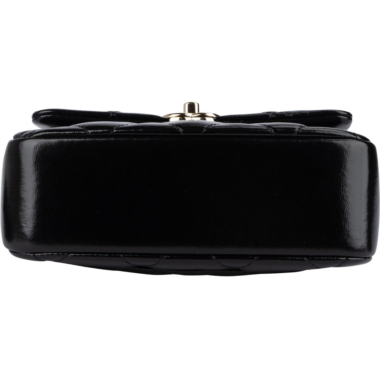 Chanel Chanel Quilted Patent Calfskin Coco Handle Single Flap Crossbody Bag Zwart