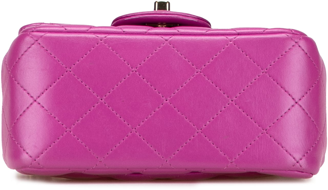 Chanel Mini Square Classic Lambskin Single Flap Paars