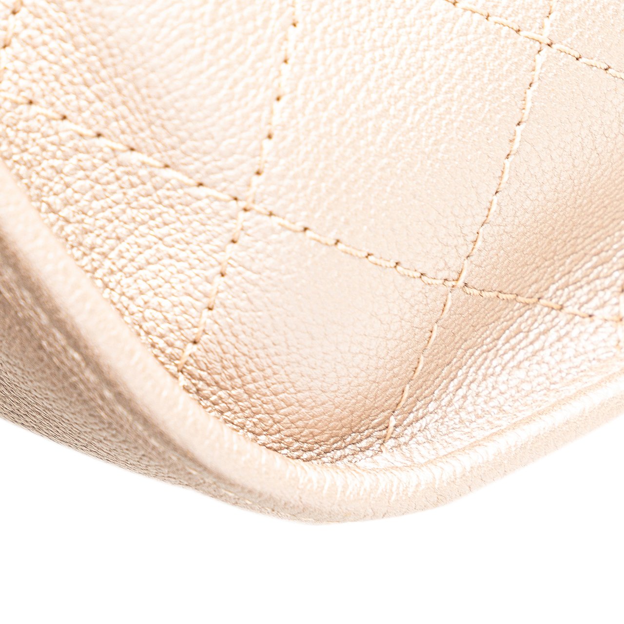 Chanel Metallic Calfskin Quilted Jungle Stroll Hobo Goud