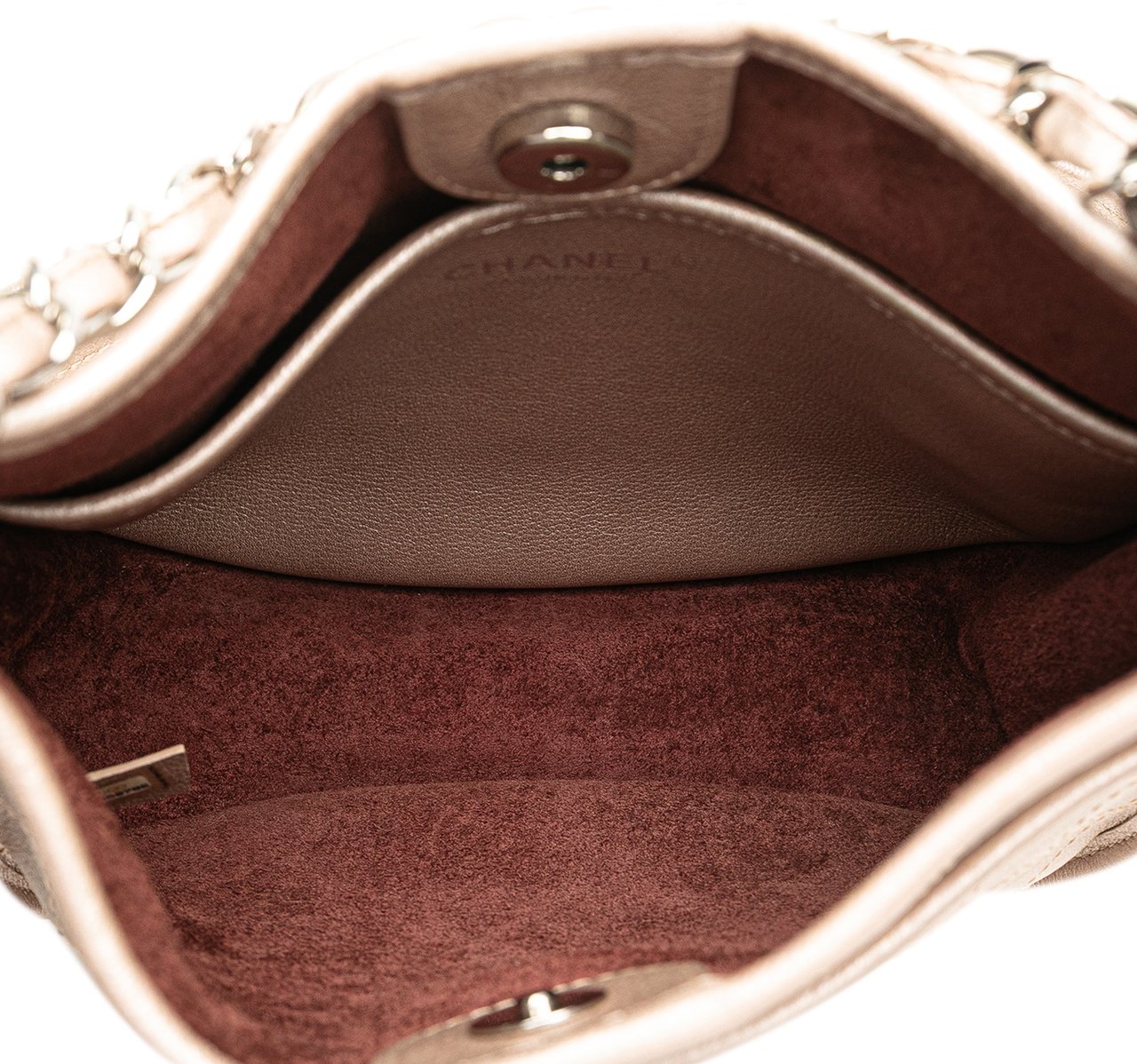 Chanel Metallic Calfskin Quilted Jungle Stroll Hobo Goud